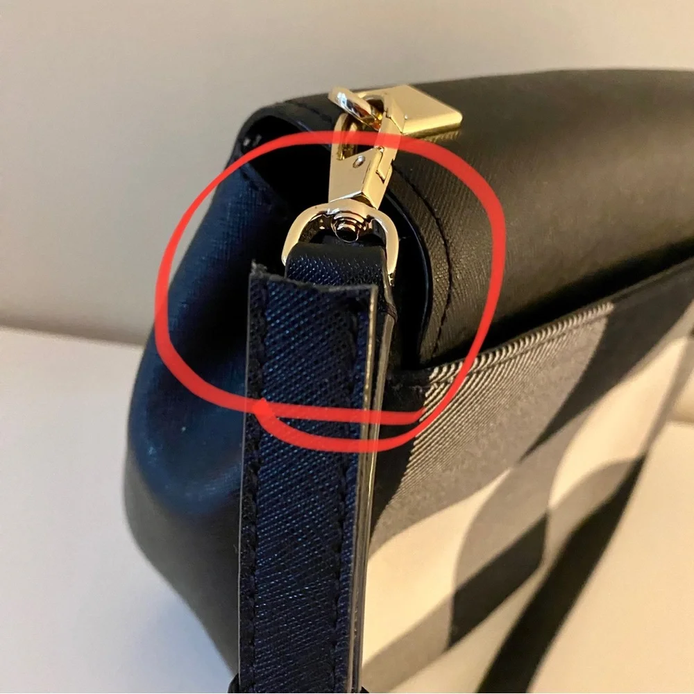 Kate Spade Black White Plaid Bag - Picture 7 of 7